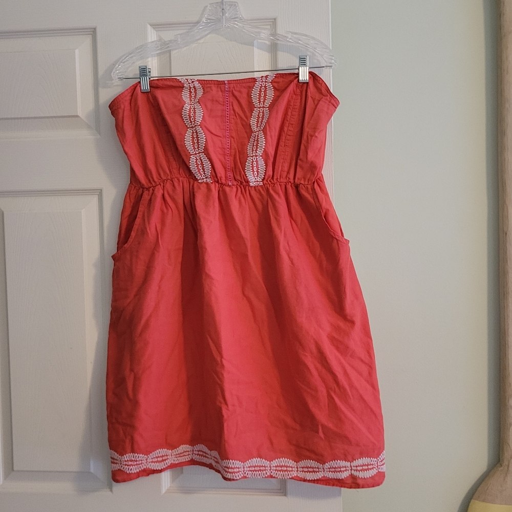 Torrid Coral Strapless Dress Size 2 XXL